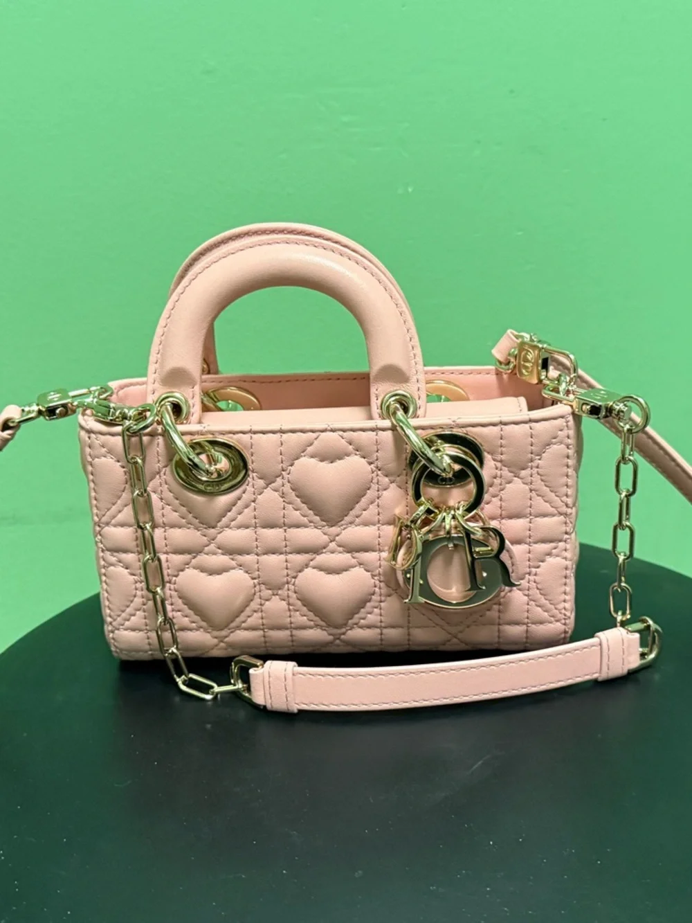 Dior Pink melocoton D-Joy micro with Heart Motif quilting - Picture 7 of 7